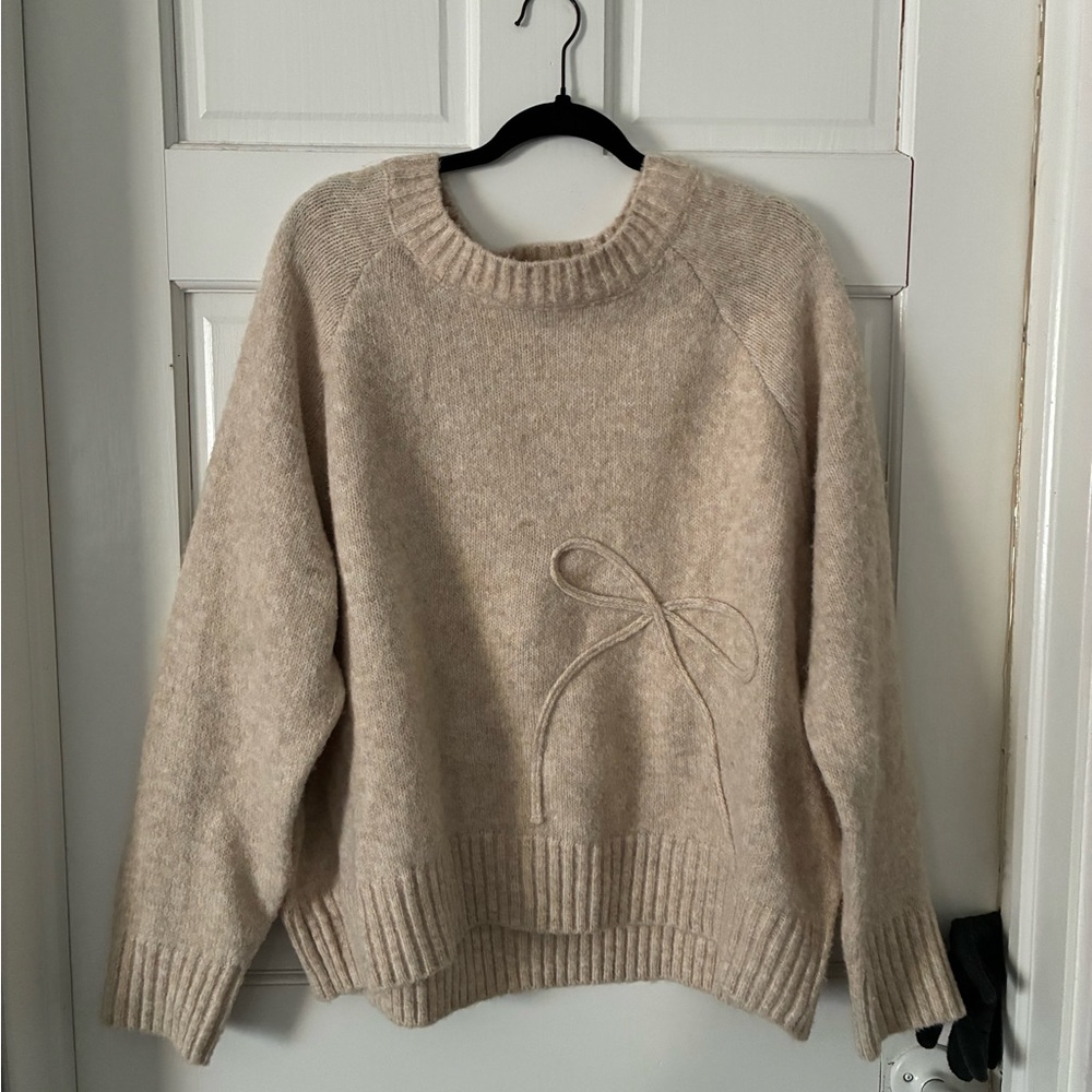 Terra & Sky Soft Beige Crew Neck Sweater
